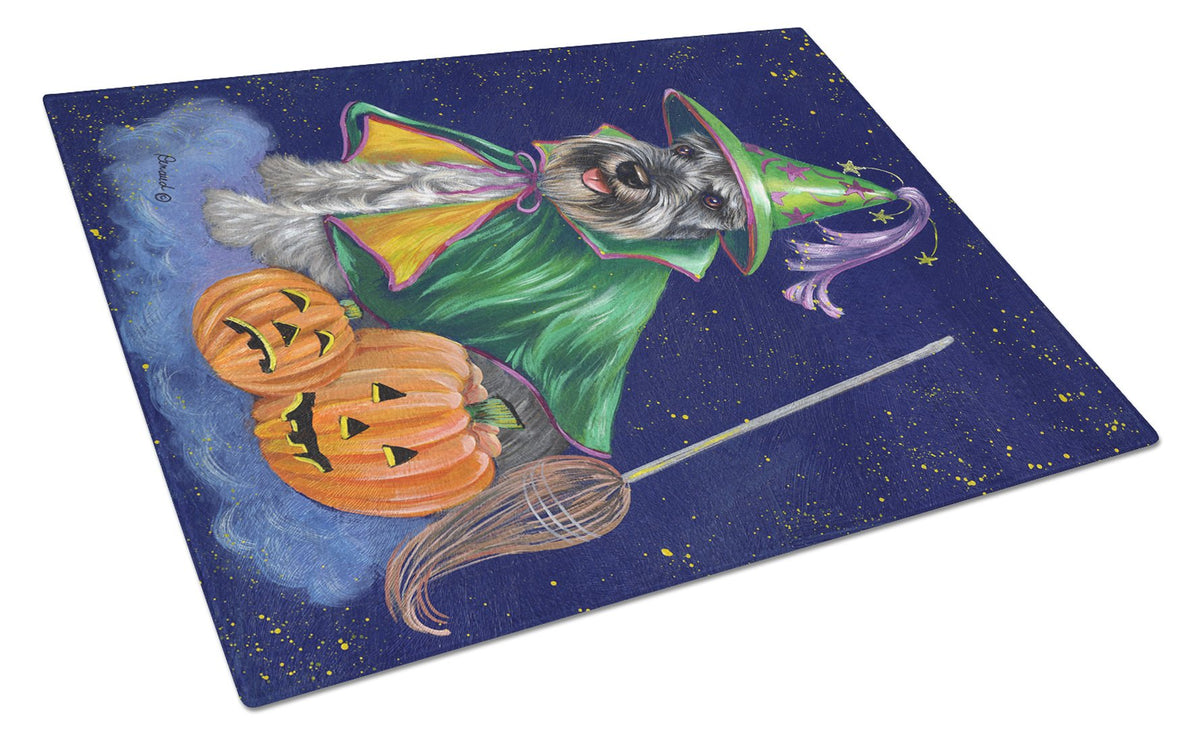 Schnauzer Halloween Good Witch Glass Cutting Board Large PPP3159LCB by Caroline&#39;s Treasures