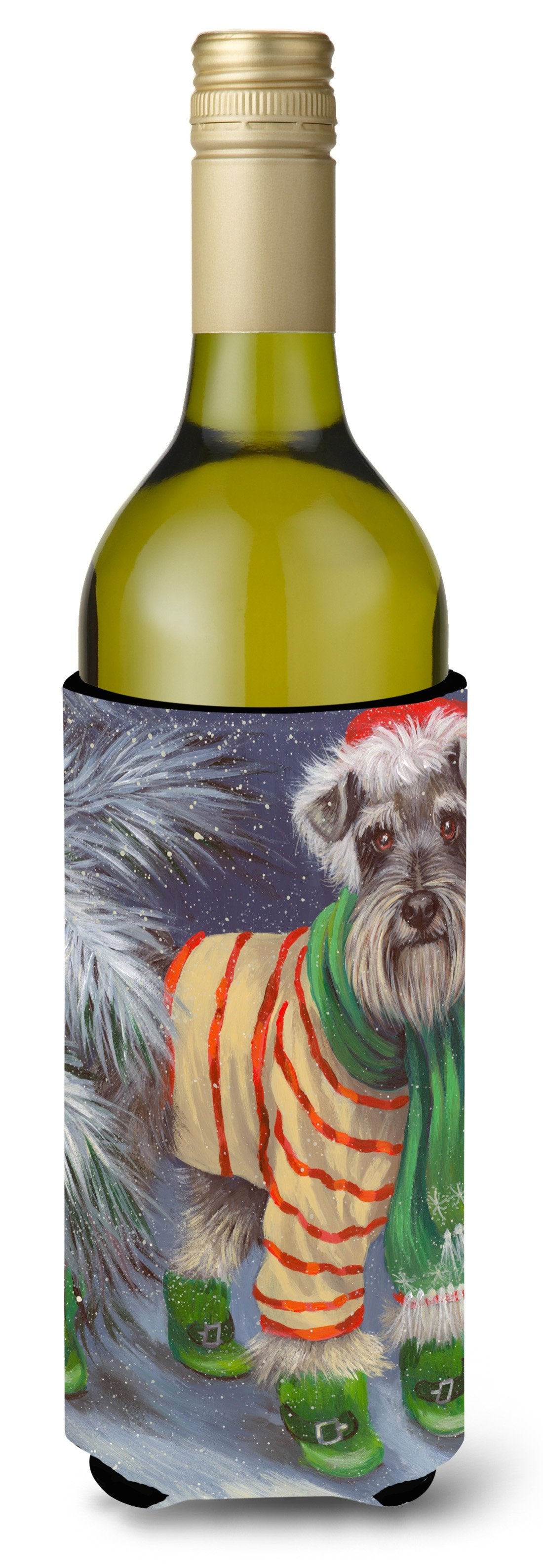 Schnauzer Christmas Green Boots Wine Bottle Hugger PPP3160LITERK by Caroline&#39;s Treasures