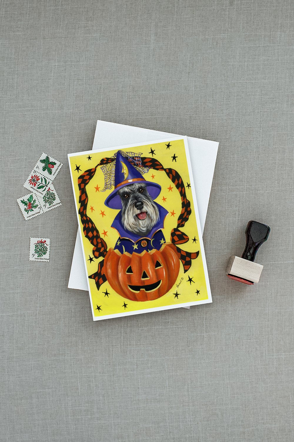 Schnauzer Halloween Greeting Cards and Envelopes Pack of 8 - the-store.com