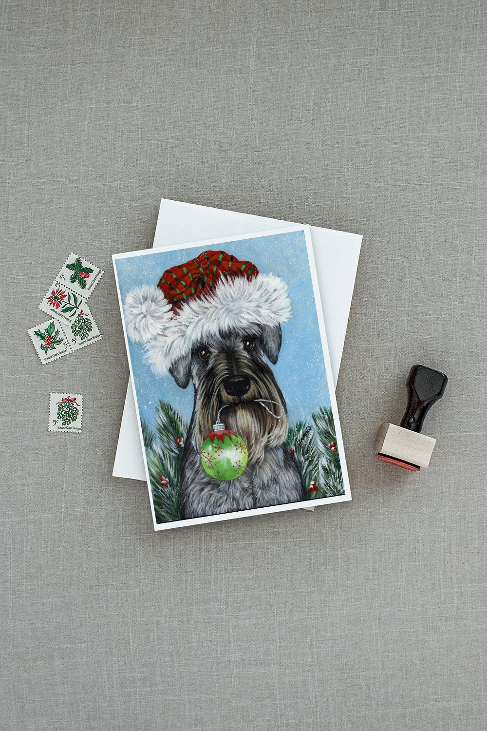 Schnauzer Christmas Pure at Heart Greeting Cards and Envelopes Pack of 8 - the-store.com
