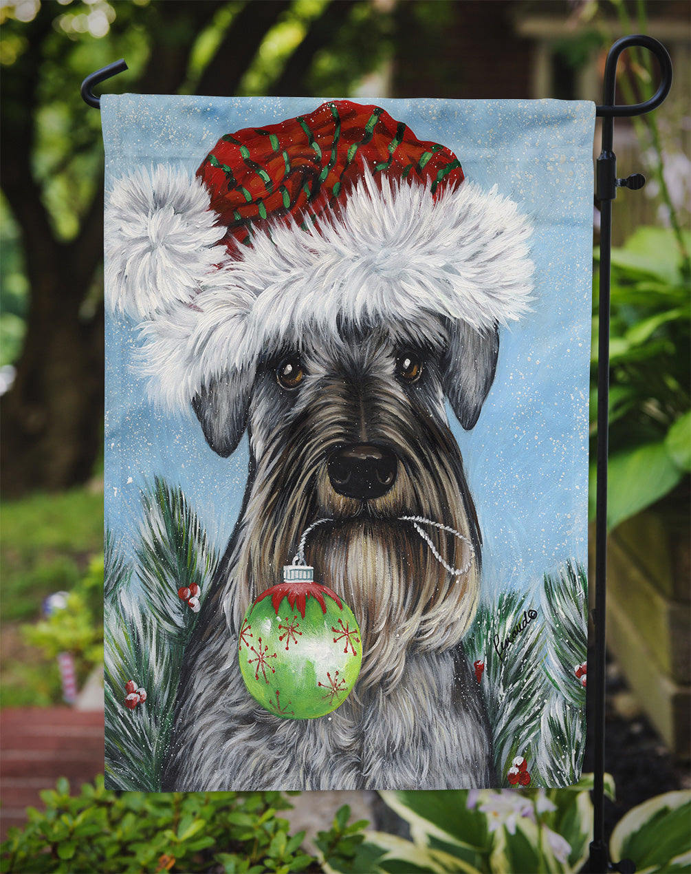 Schnauzer Christmas Pure at Heart Flag Garden Size PPP3163GF
