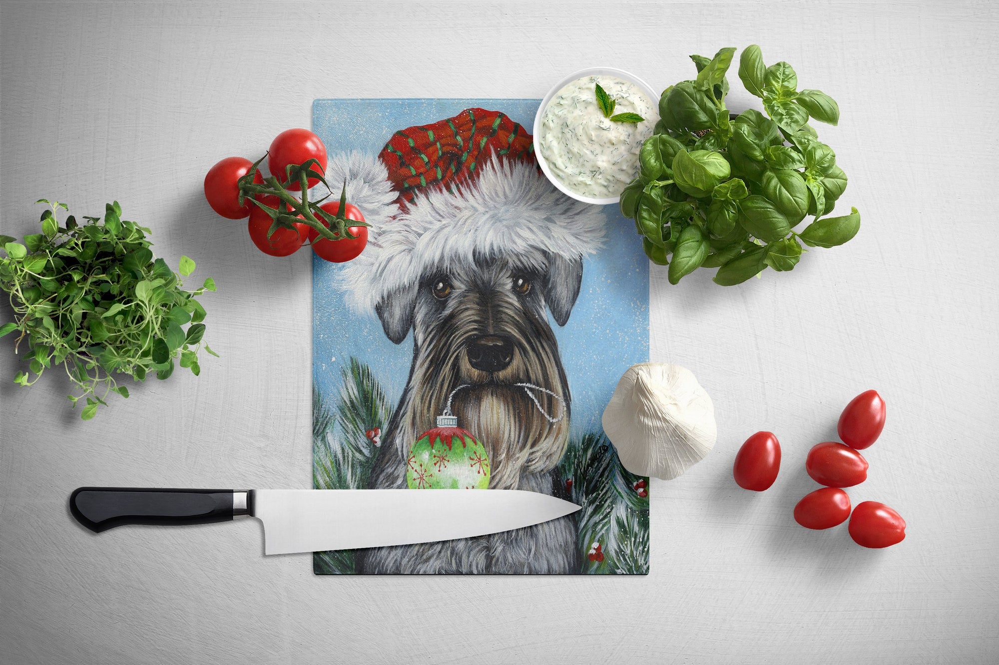 Schnauzer Christmas Pure at Heart Glass Cutting Board Large PPP3163LCB by Caroline's Treasures