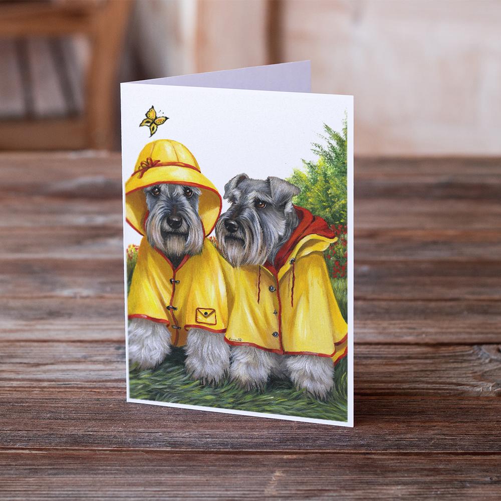 Buy this Schnauzer Rain Gear Greeting Cards and Envelopes Pack of 8