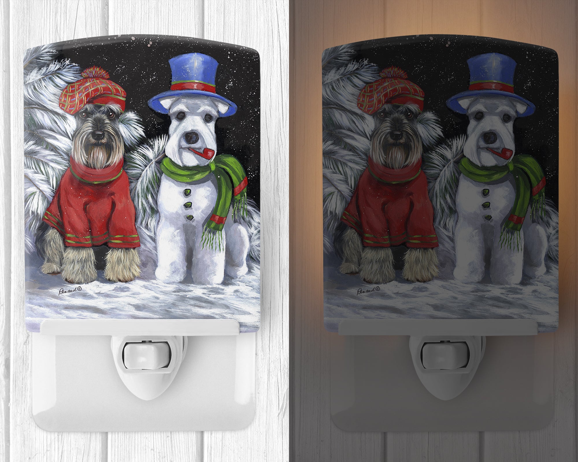 Schnauzer Christmas Snow Dog Ceramic Night Light PPP3165CNL - the-store.com