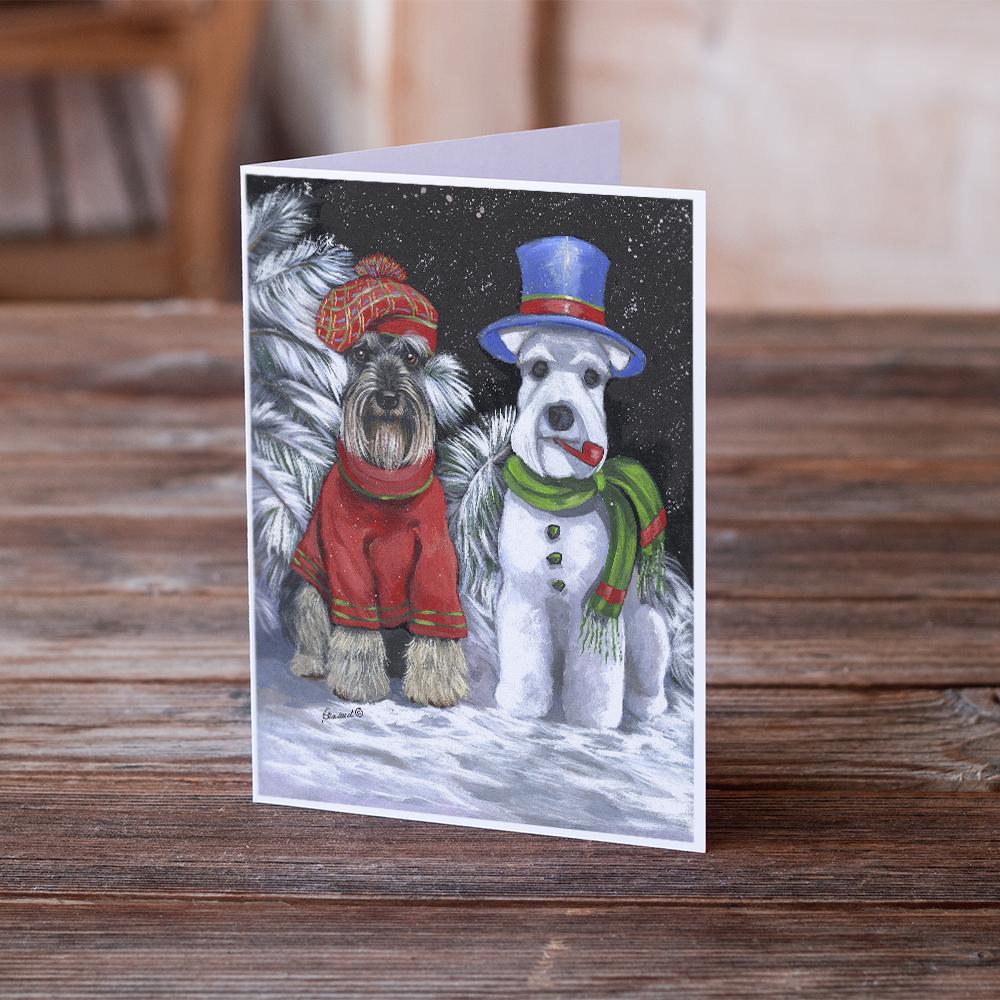Buy this Schnauzer Christmas Snow Dog Greeting Cards and Envelopes Pack of 8