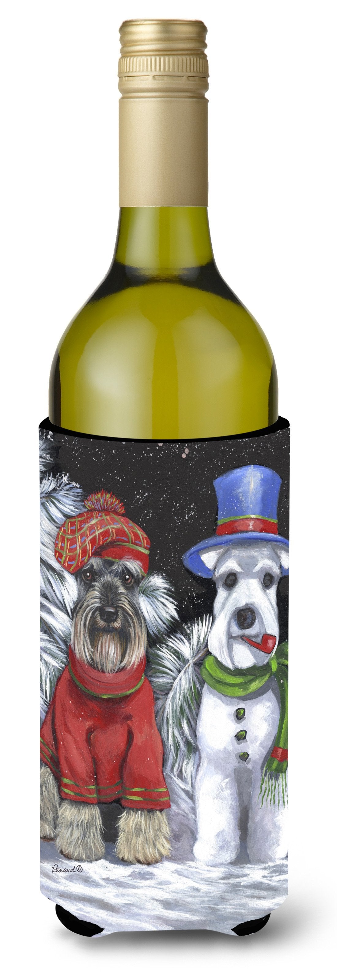 Schnauzer Christmas Snow Dog Wine Bottle Hugger PPP3165LITERK by Caroline&#39;s Treasures