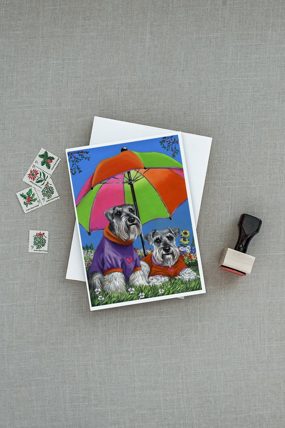 Schnauzer Soulmates Greeting Cards and Envelopes Pack of 8 - the-store.com