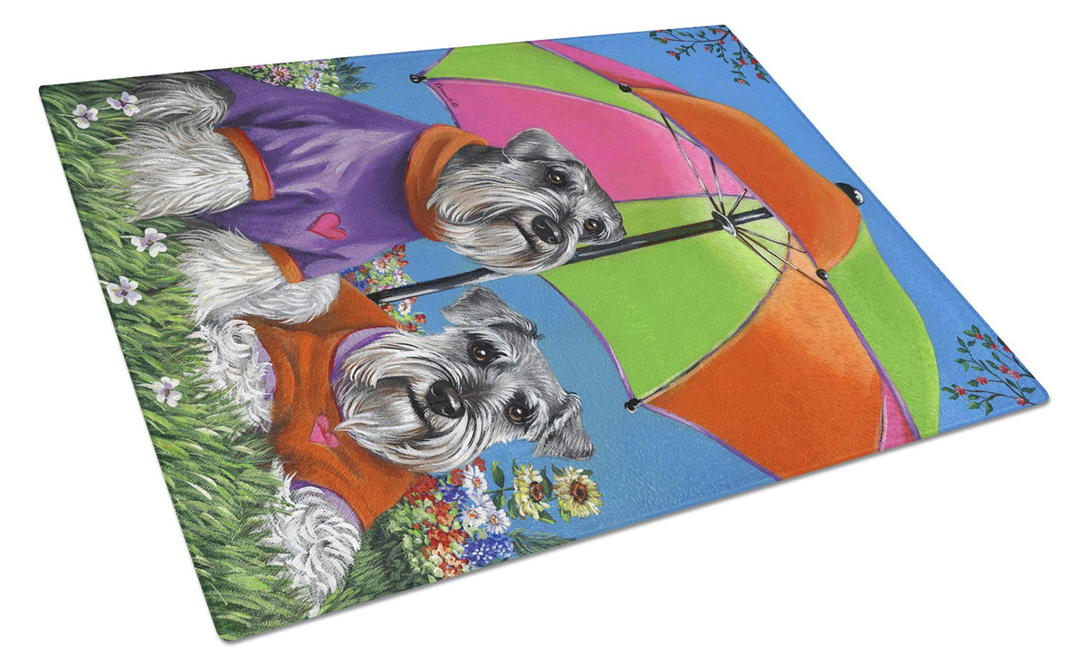 Schnauzer Soulmates Glass Cutting Board Large PPP3166LCB by Caroline&#39;s Treasures