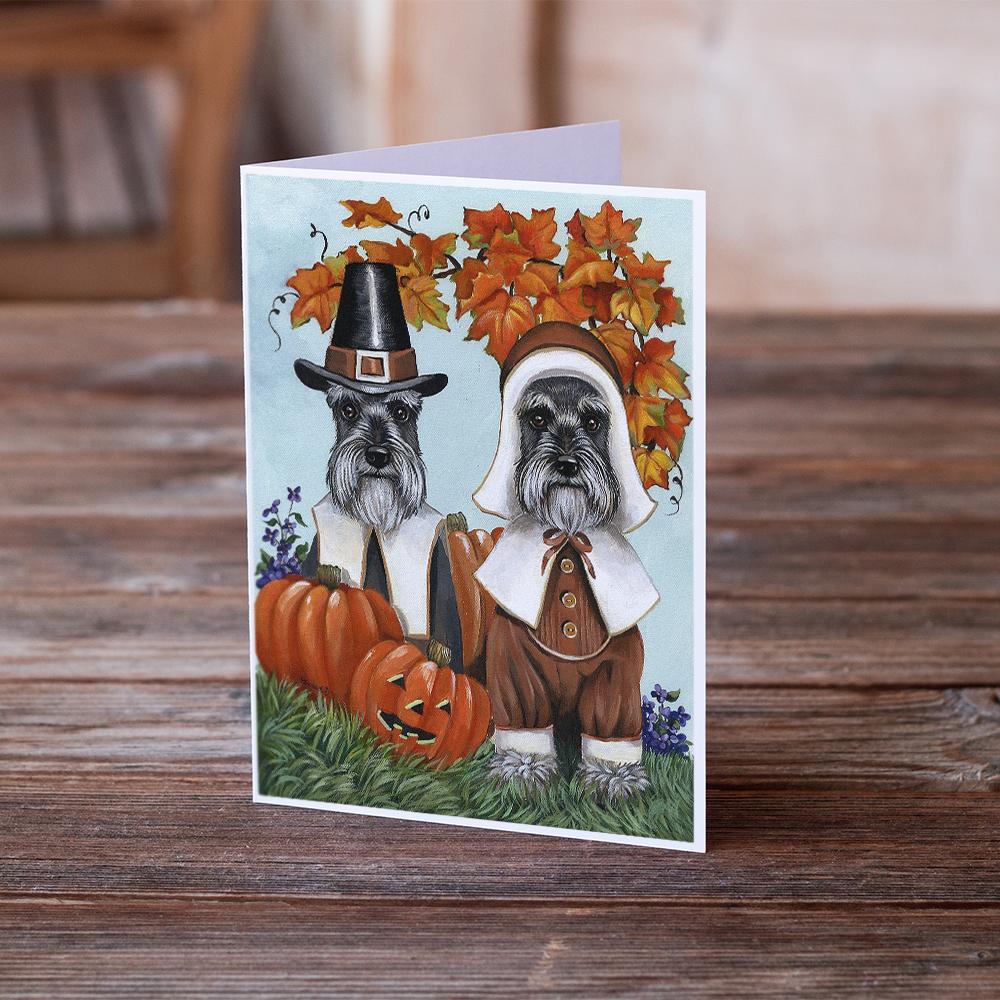 Buy this Schnauzer Thanksgiving Pilgrims Greeting Cards and Envelopes Pack of 8