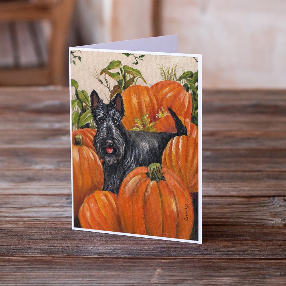 Buy this Scottish Terrier Scottie Pumpkins Greeting Cards and Envelopes Pack of 8