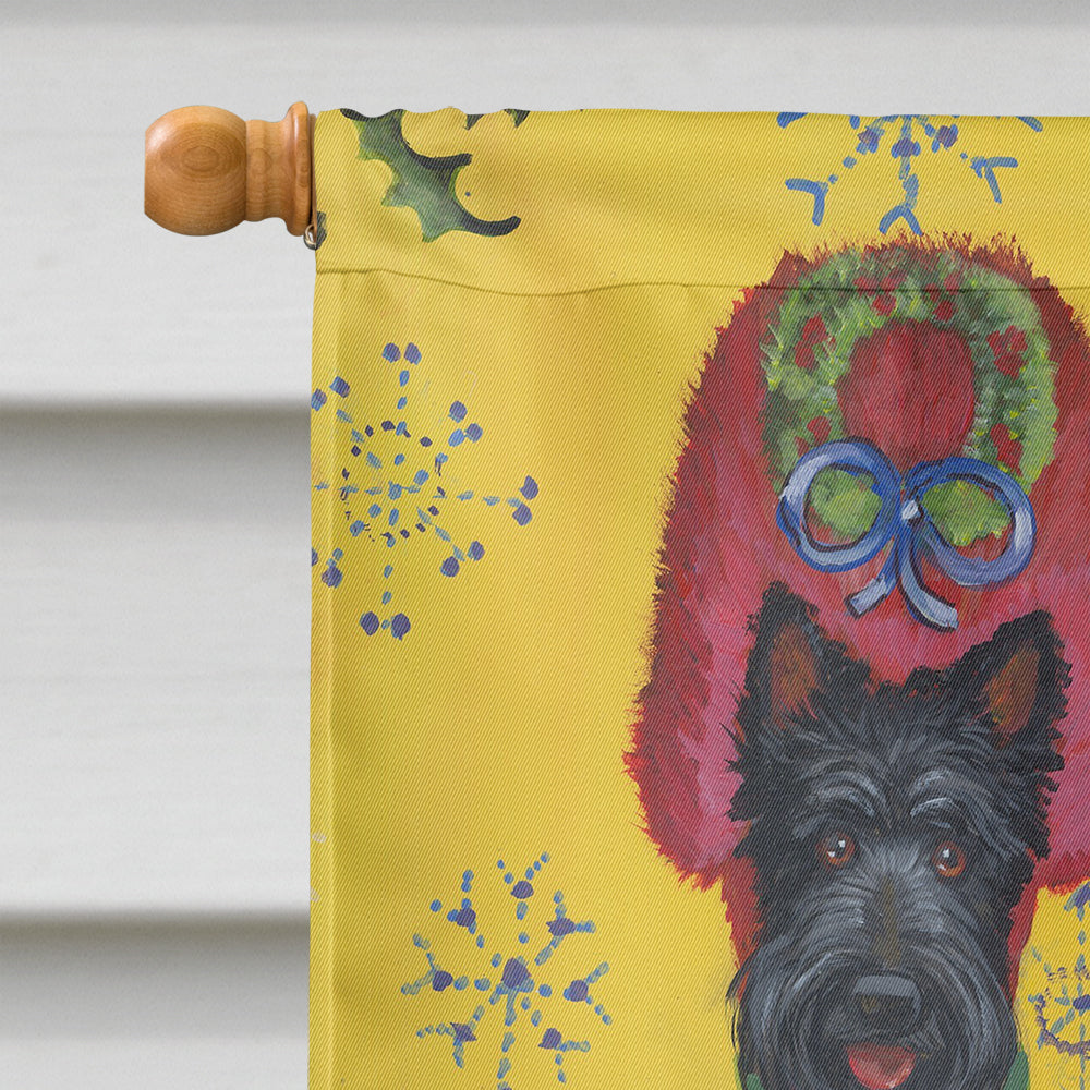 Scottie and Westie Christmas Nutcrackers Flag Canvas House Size PPP3169CHF  the-store.com.