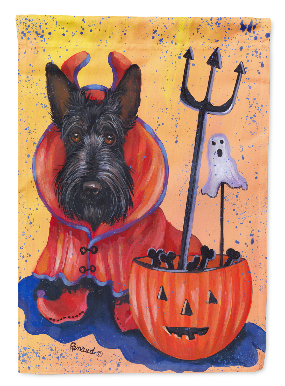 Scottie Boo Hoo Halloween Flag Canvas House Size PPP3171CHF
