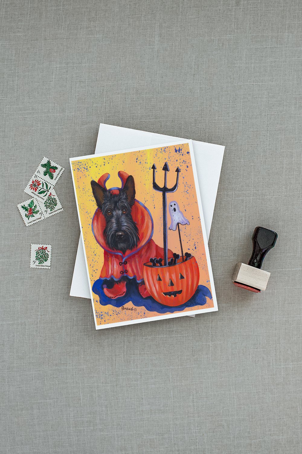 Scottie Boo Hoo Halloween Greeting Cards and Envelopes Pack of 8 - the-store.com