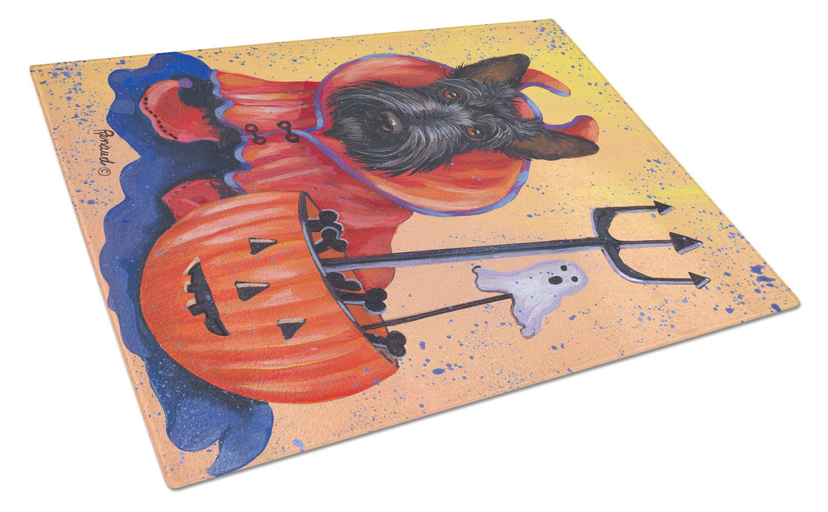 Scottie Boo Hoo Halloween Glass Cutting Board Large PPP3171LCB by Caroline&#39;s Treasures