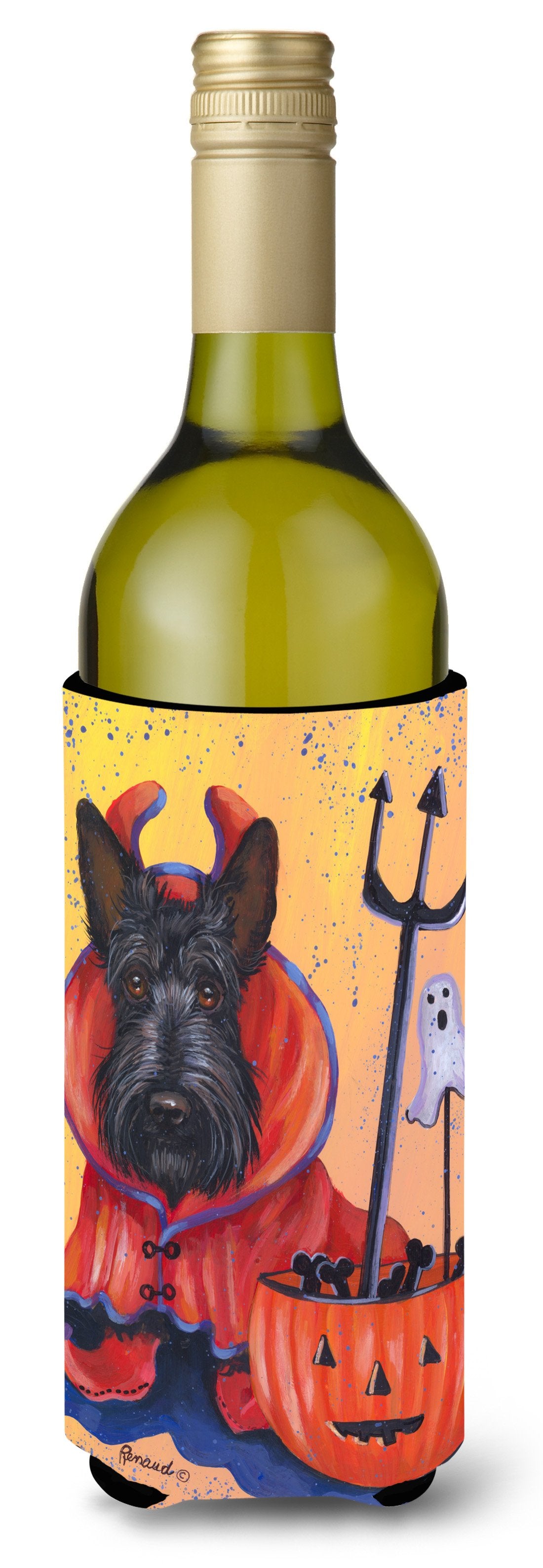 Scottie Boo Hoo Halloween Wine Bottle Hugger PPP3171LITERK by Caroline&#39;s Treasures