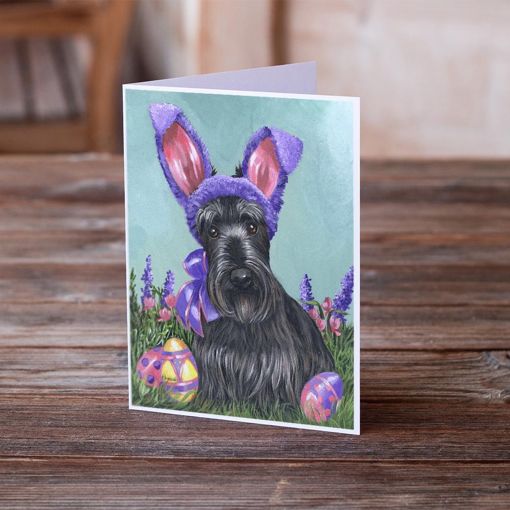Scottie Easter Bunny Greeting Cards and Envelopes Pack of 8 - the-store.com