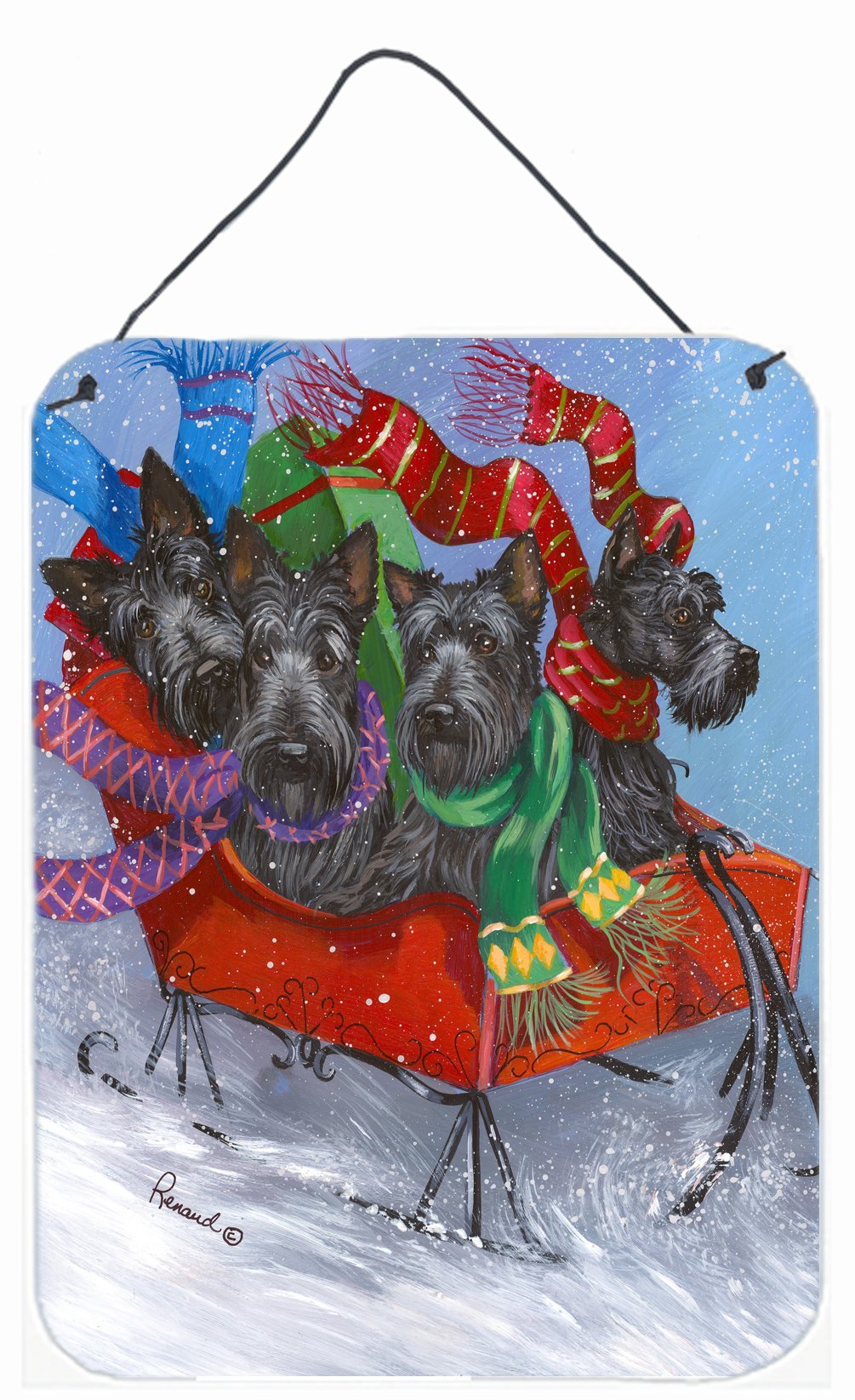 Buy this Scottie Christmas Dashing Wall or Door Hanging Prints PPP3174DS1216