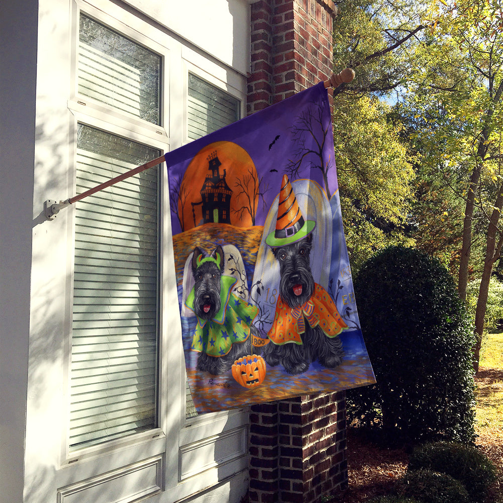 Scottie Halloween Haunted House Flag Canvas House Size PPP3177CHF
