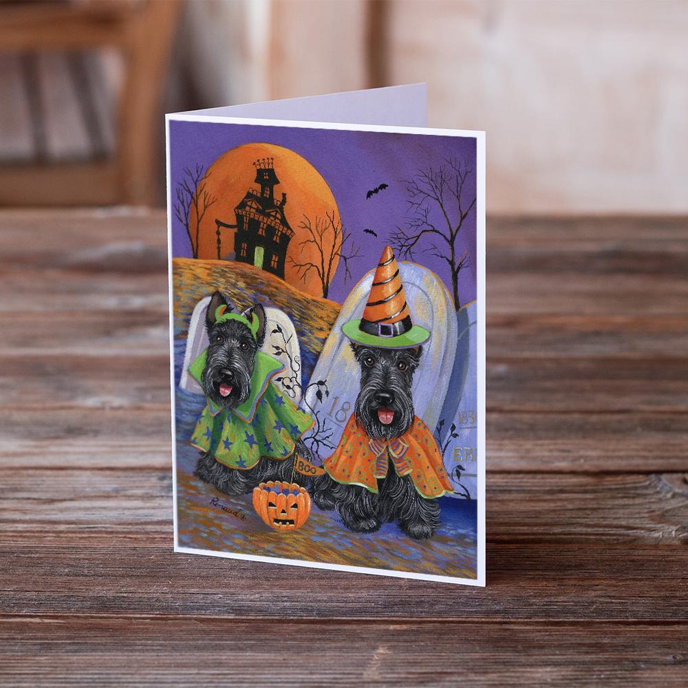 Scottie Halloween Haunted House Greeting Cards and Envelopes Pack of 8 - the-store.com
