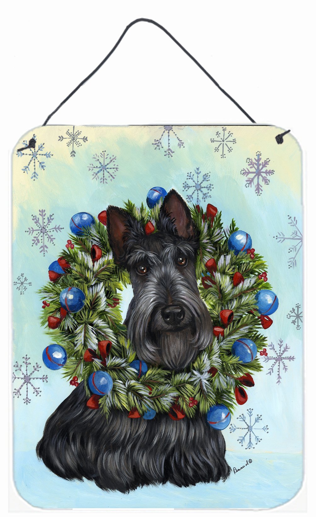 Buy this Scottie Christmas Snowflake Wall or Door Hanging Prints PPP3181DS1216