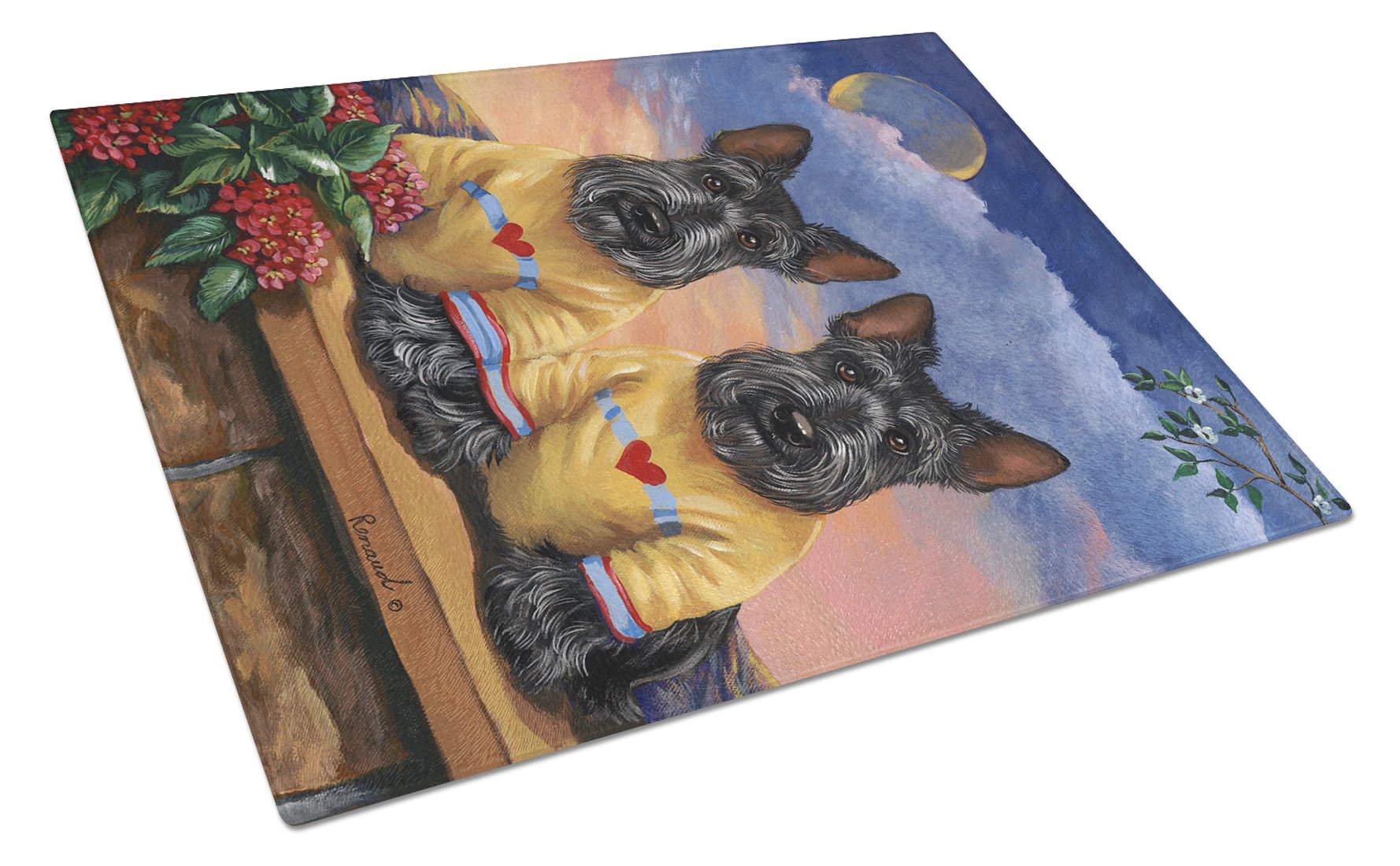 Scottie Soulmates Glass Cutting Board Large PPP3182LCB by Caroline's Treasures