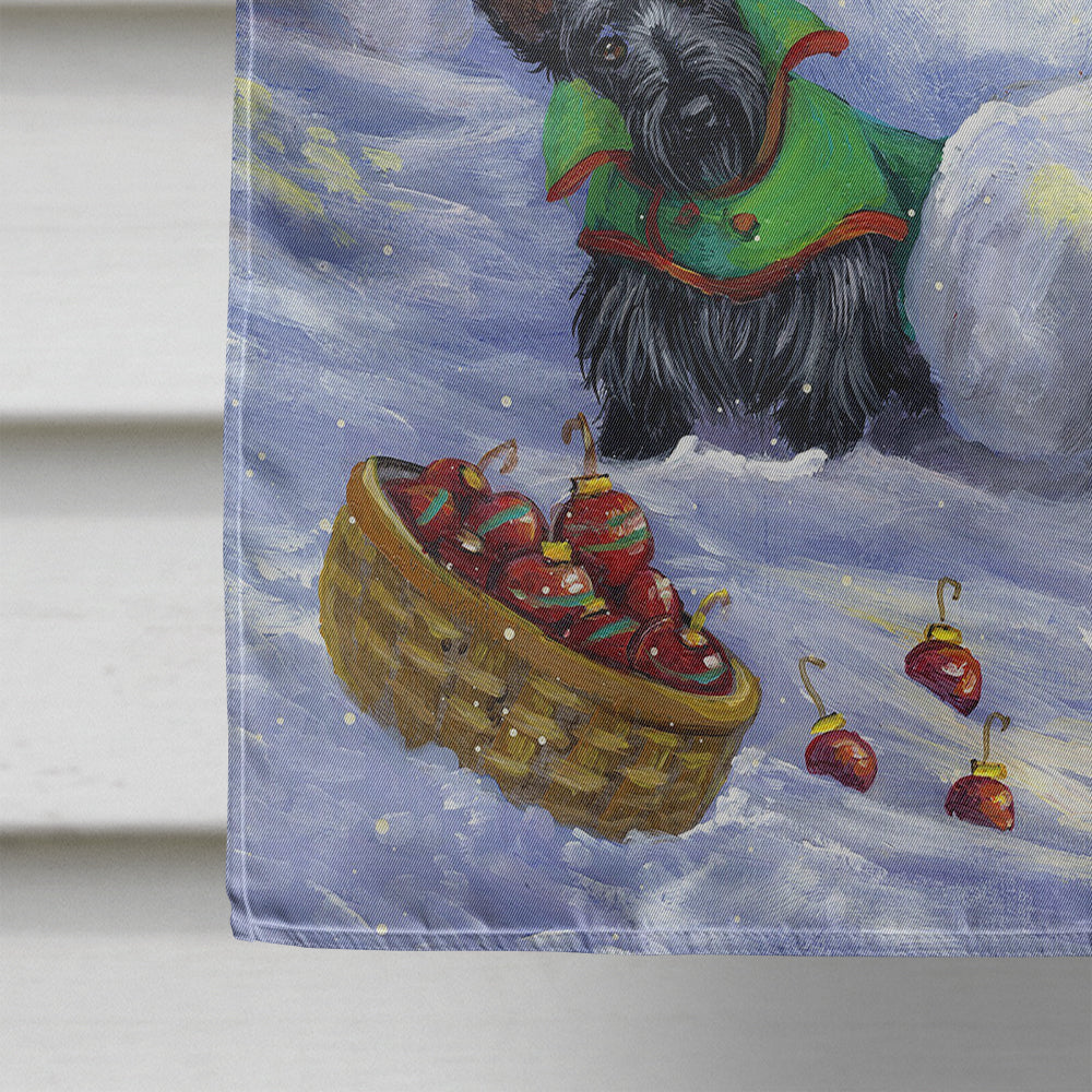 Scottie Christmas Snowman Flag Canvas House Size PPP3184CHF  the-store.com.