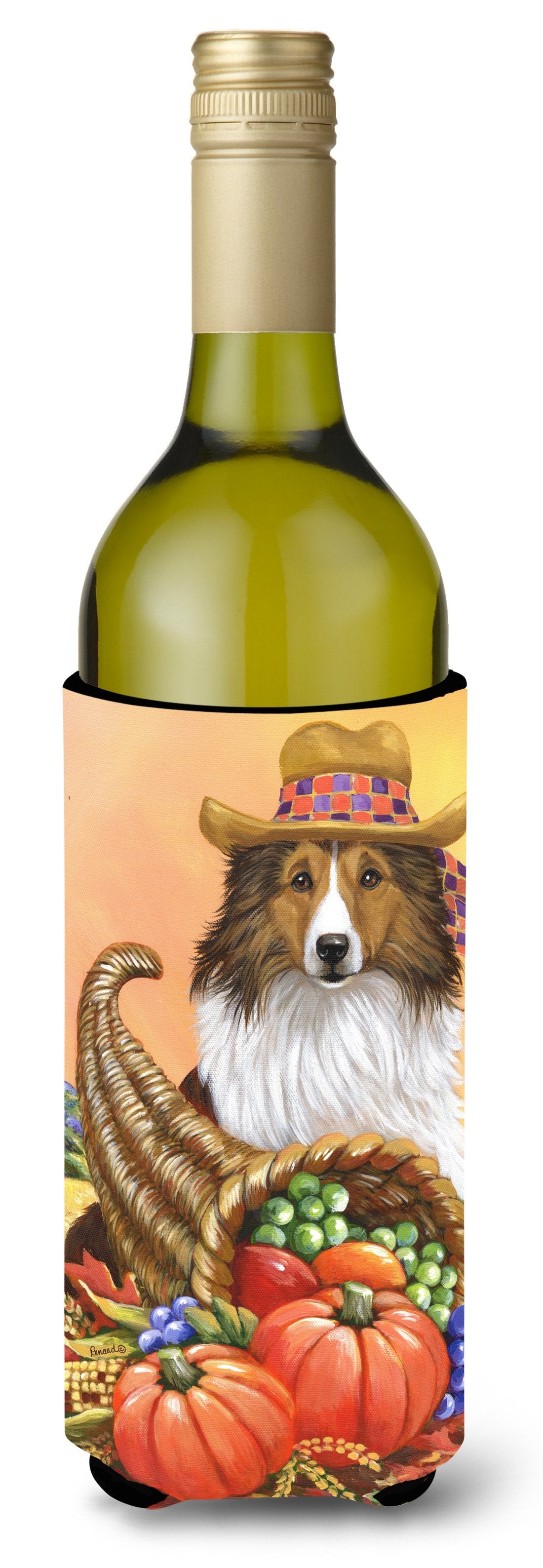Sheltie Autumn Wine Bottle Hugger PPP3185LITERK by Caroline&#39;s Treasures