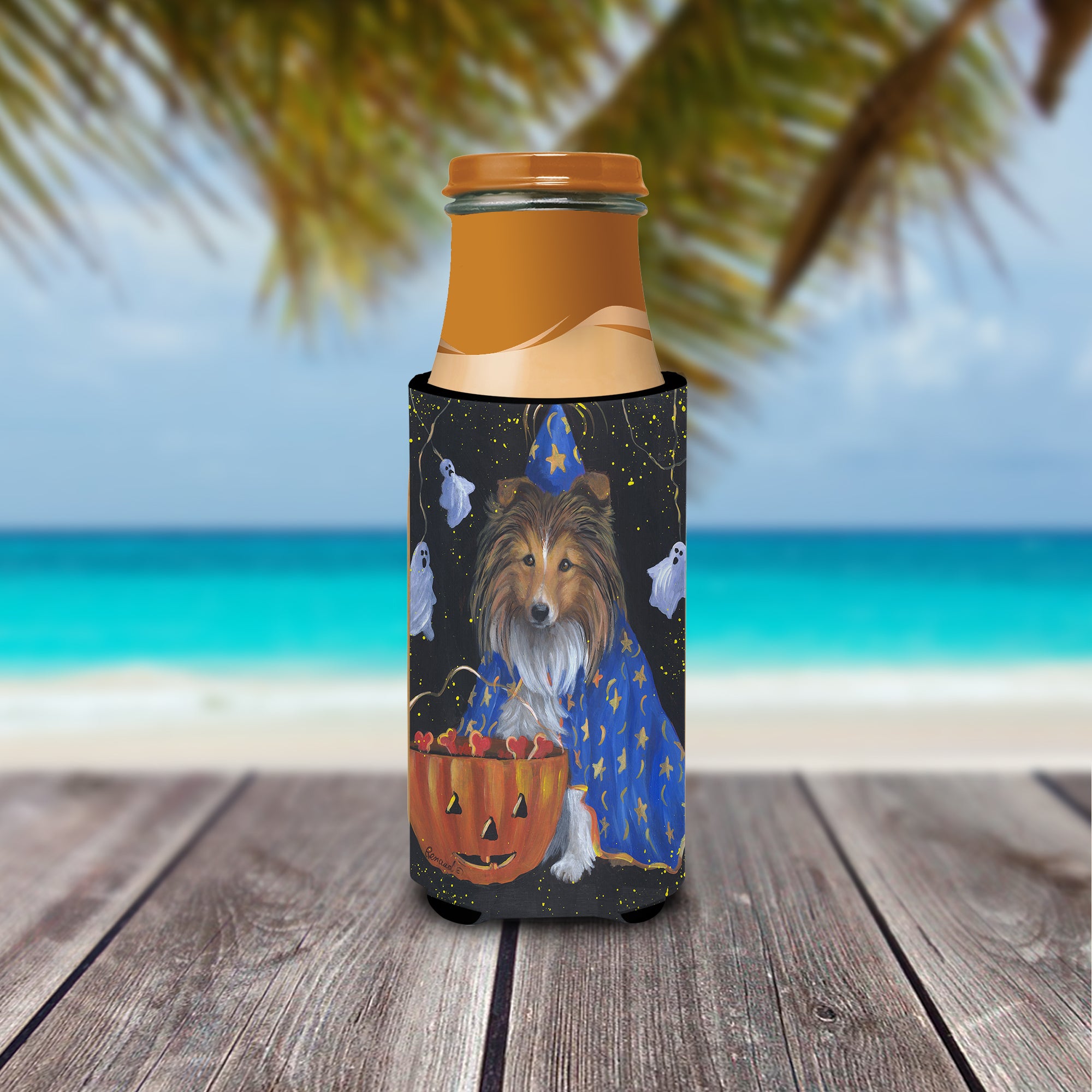 Sheltie Halloween Witch Ultra Hugger for slim cans PPP3186MUK  the-store.com.