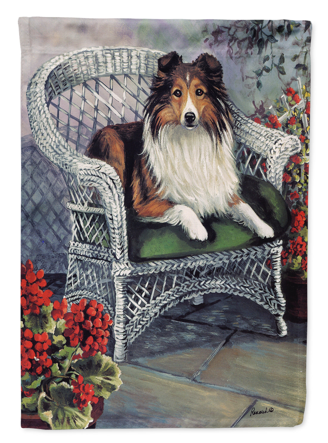 Sheltie Patio Jewel Flag Canvas House Size PPP3187CHF