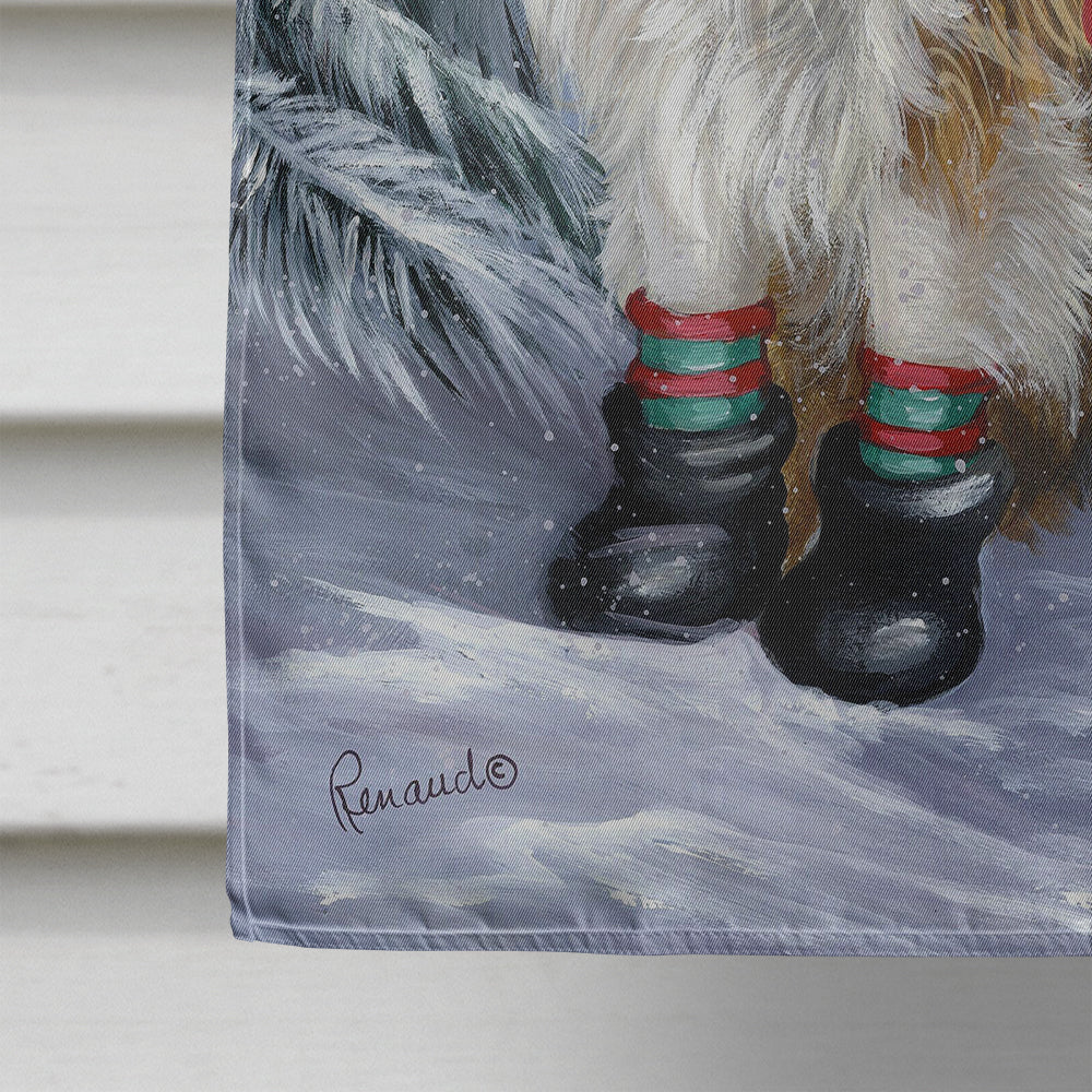 Sheltie Christmas Santa Stop Flag Canvas House Size PPP3188CHF  the-store.com.