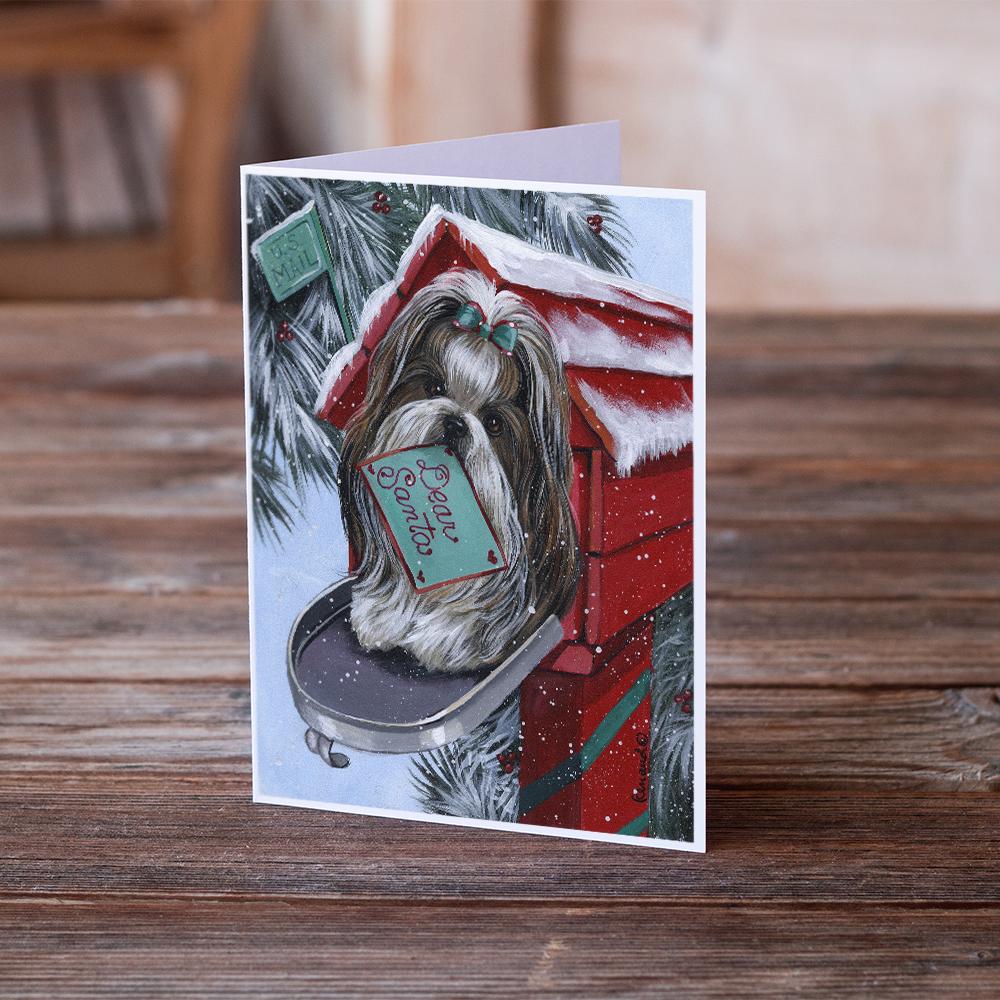 Shih Tzu Christmas Letter to Santa Greeting Cards and Envelopes Pack of 8 - the-store.com
