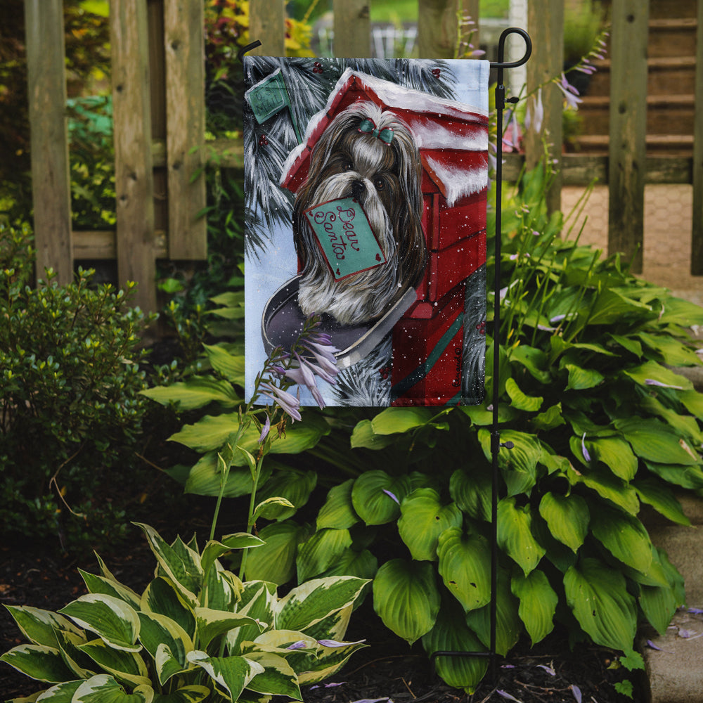 Caroline's Treasures Shih Tzu Christmas Letter to Santa Garden Flag – Decorative Outdoor Yard Flag PPP3189GF