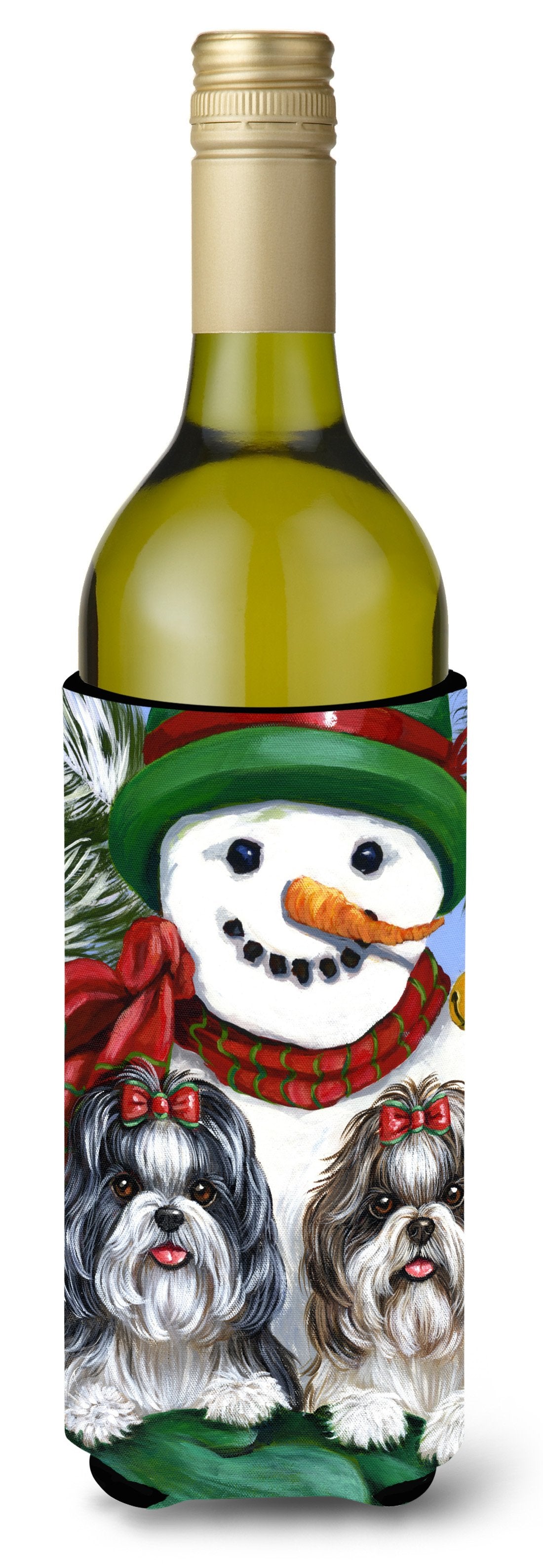 Shih Tzu Christmas Snowman Wine Bottle Hugger PPP3191LITERK by Caroline&#39;s Treasures