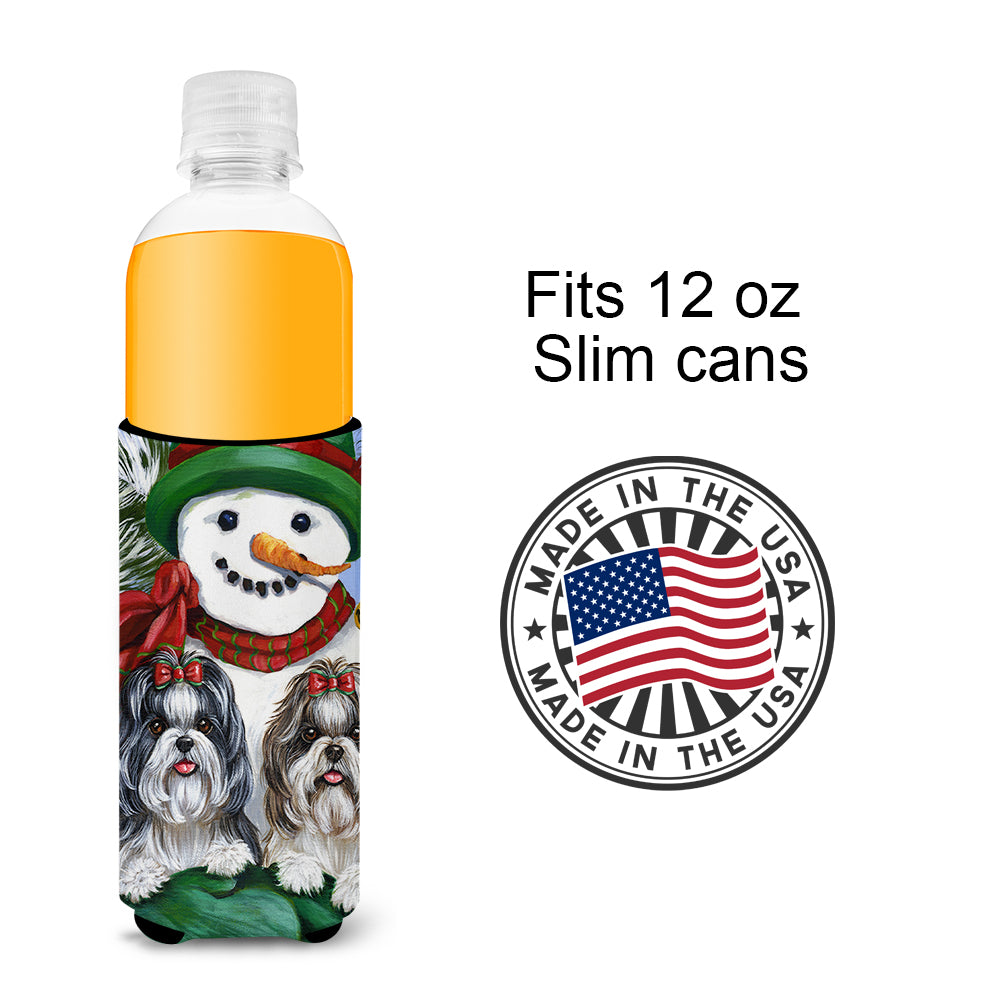 Shih Tzu Christmas Snowman Ultra Hugger for slim cans PPP3191MUK  the-store.com.