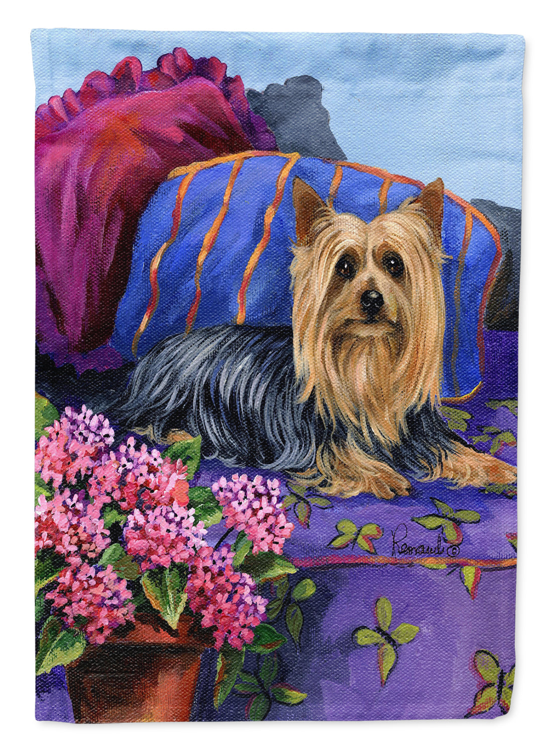 Silky Terrier Luxurious Flag Canvas House Size PPP3192CHF  the-store.com.