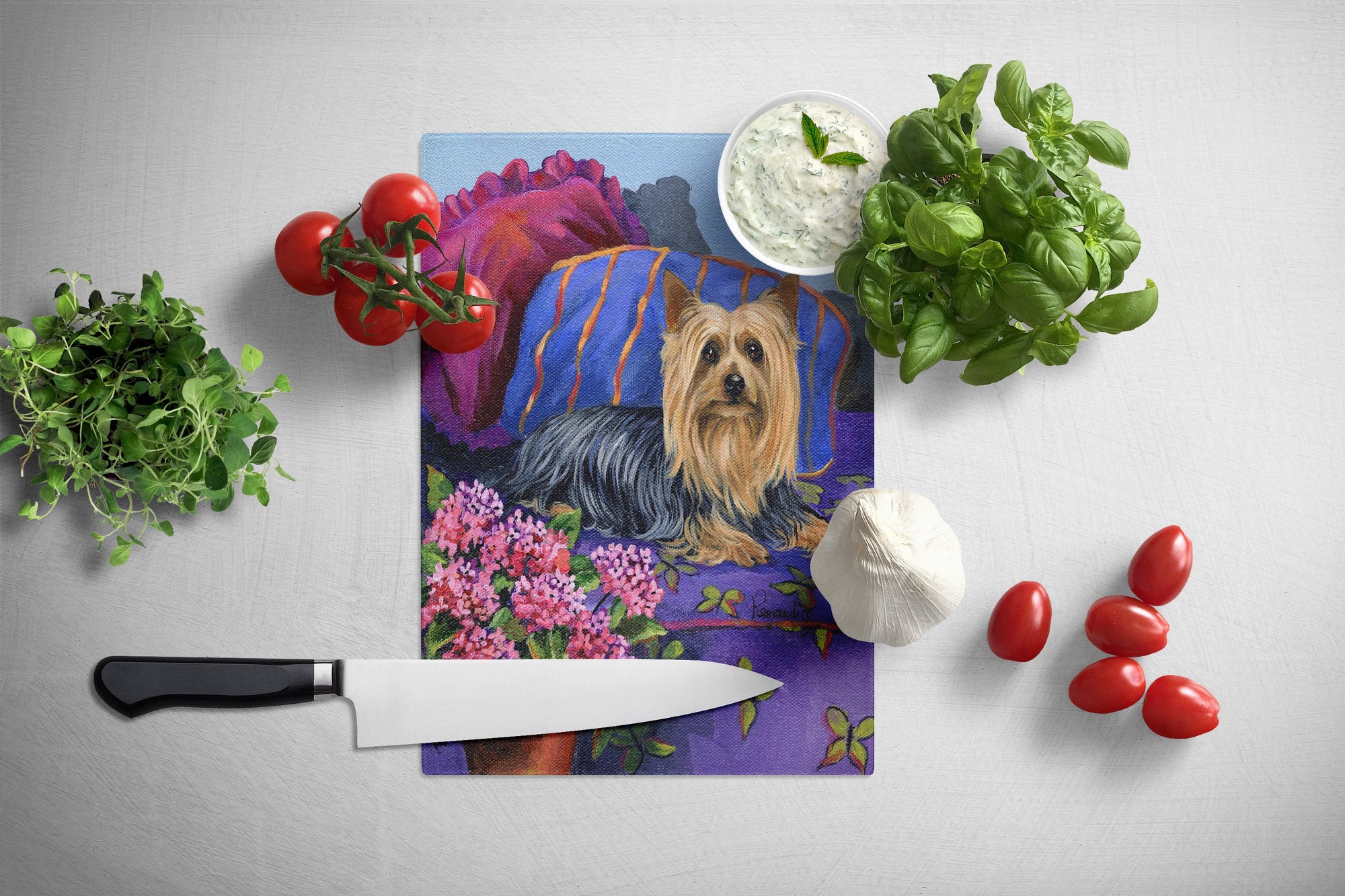 Silky Terrier Luxurious Glass Cutting Board Large PPP3192LCB by Caroline's Treasures