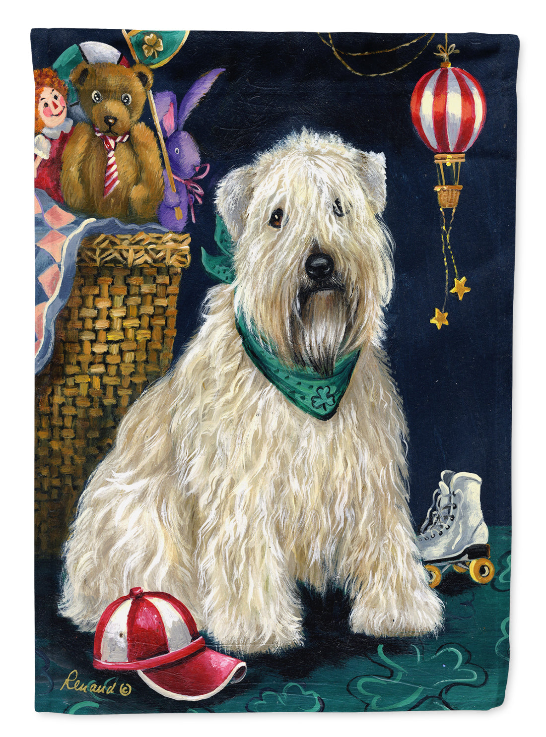 Wheaten Terrier Playroom Flag Canvas House Size PPP3193CHF