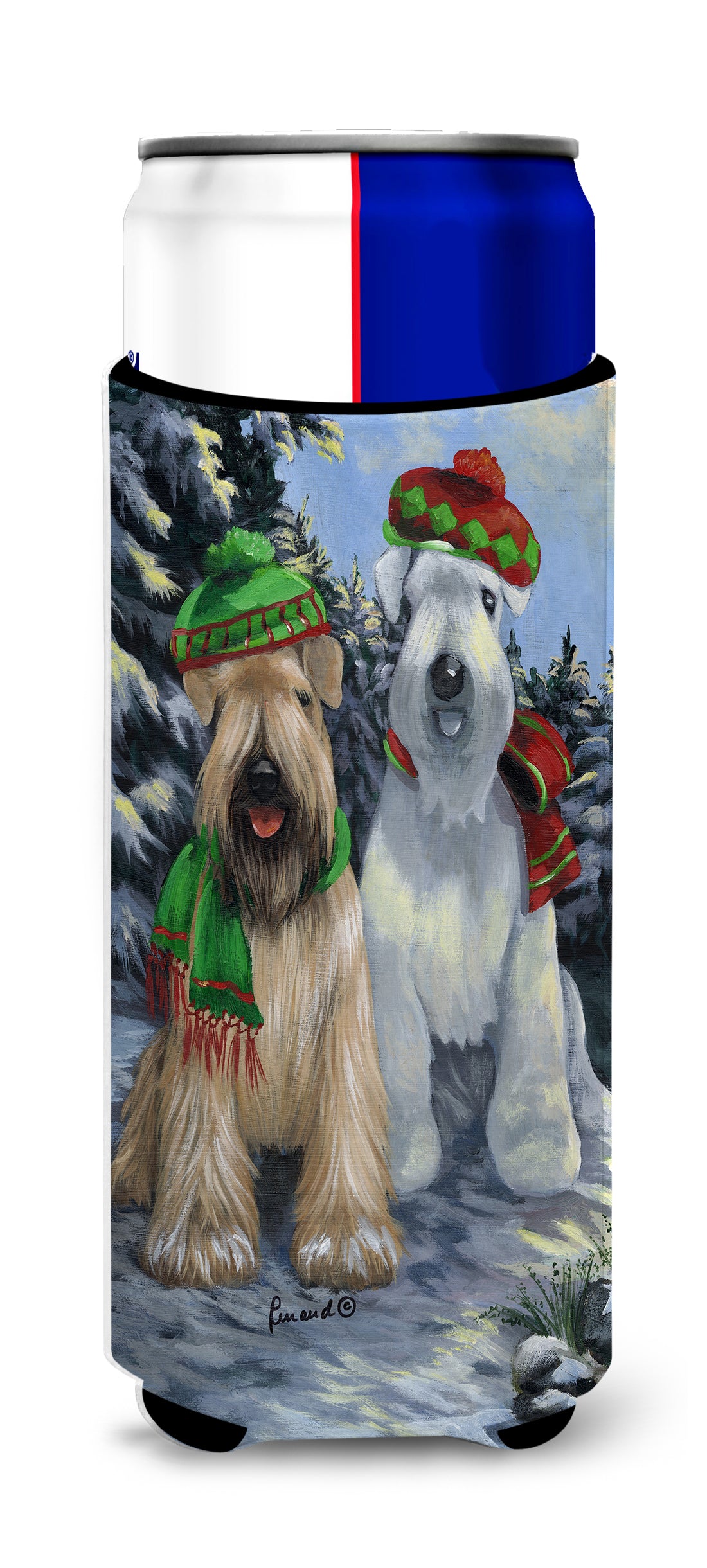 Wheaten Terrier Christmas Snowdog Ultra Hugger for slim cans PPP3194MUK  the-store.com.