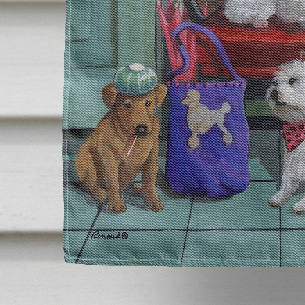 Dogs Vet Visit Flag Canvas House Size PPP3196CHF  the-store.com.