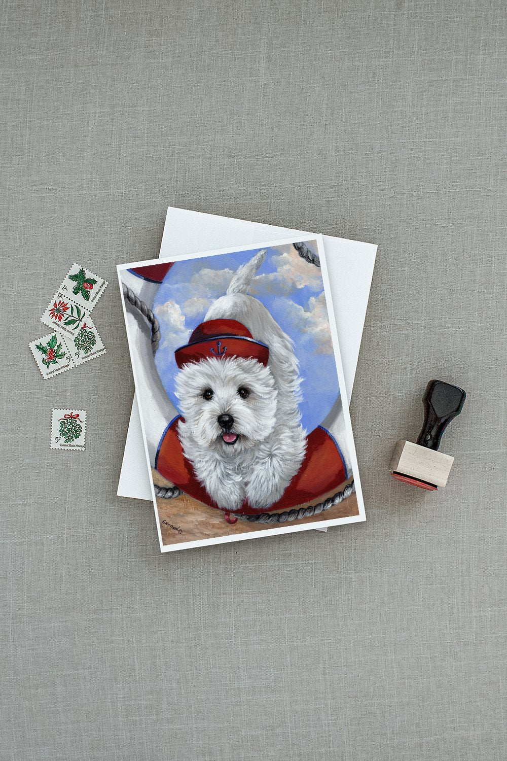 Westie Ahoy Sailor Greeting Cards and Envelopes Pack of 8 - the-store.com