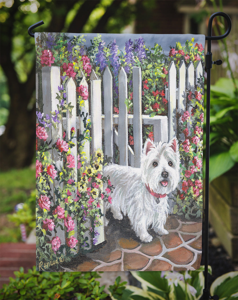 Westie At the Gate Flag Garden Size PPP3199GF  the-store.com.