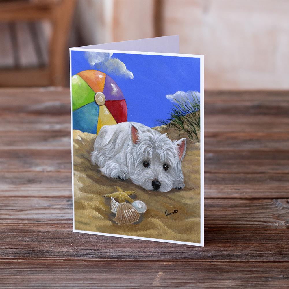 Buy this Westie Beach Baby Greeting Cards and Envelopes Pack of 8