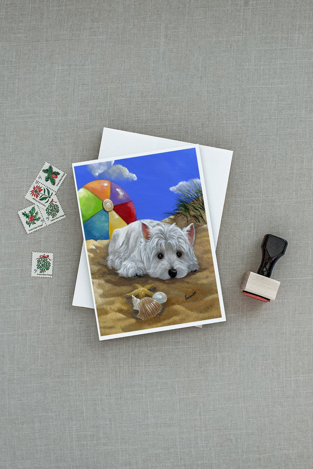 Westie Beach Baby Greeting Cards and Envelopes Pack of 8 - the-store.com