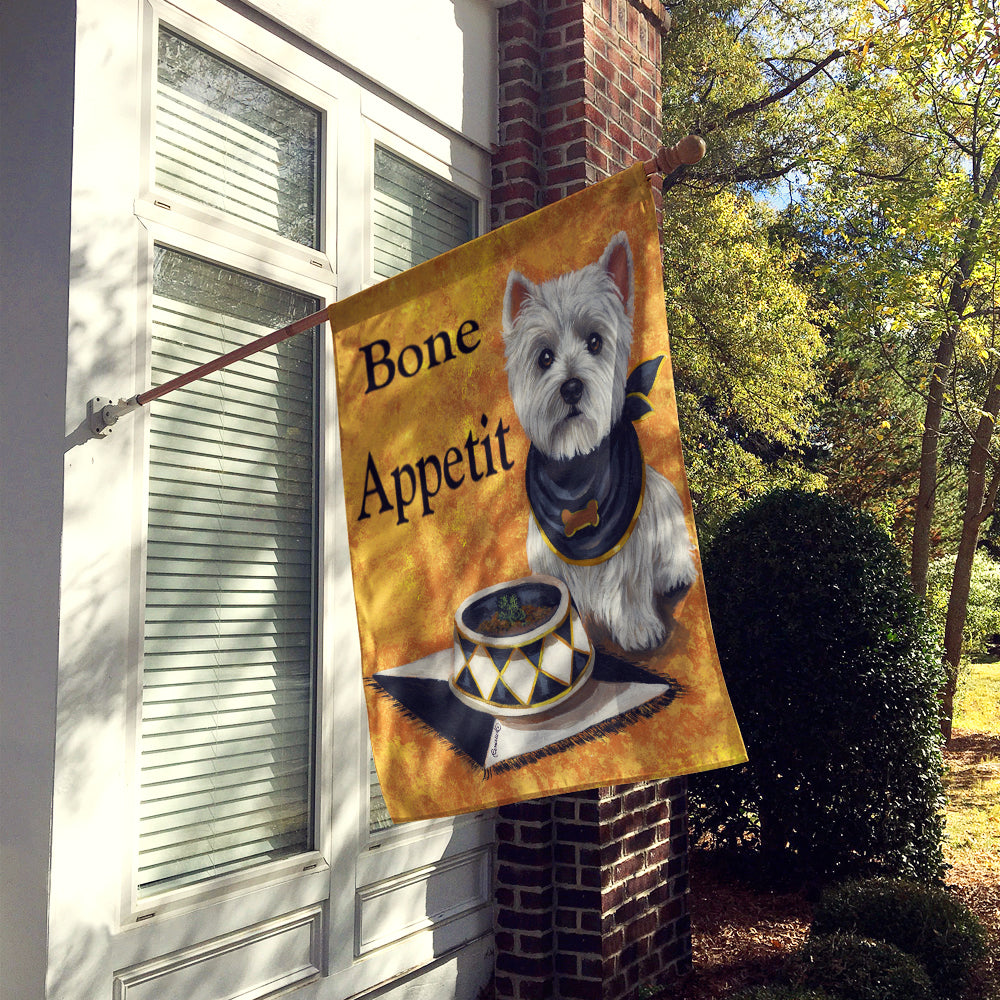 Westie Bone Appetit Flag Canvas House Size PPP3203CHF  the-store.com.