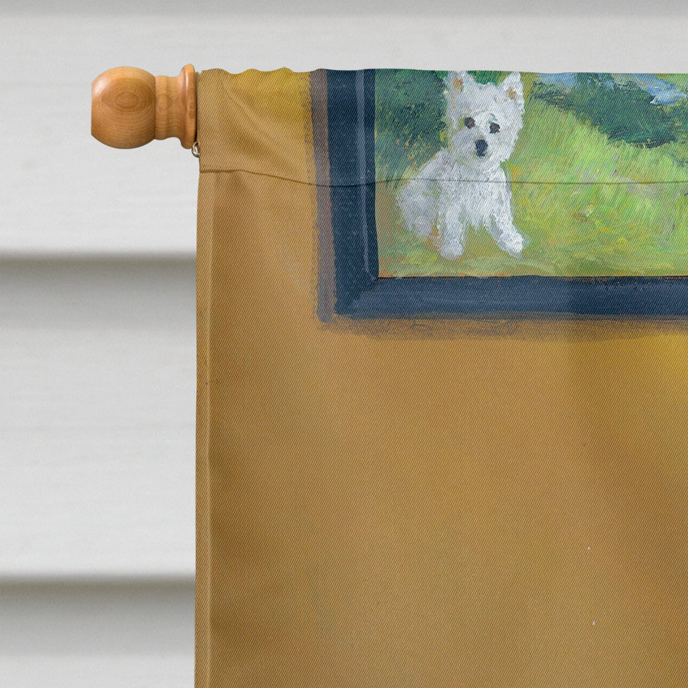 Westie Going Up Flag Canvas House Size PPP3204CHF