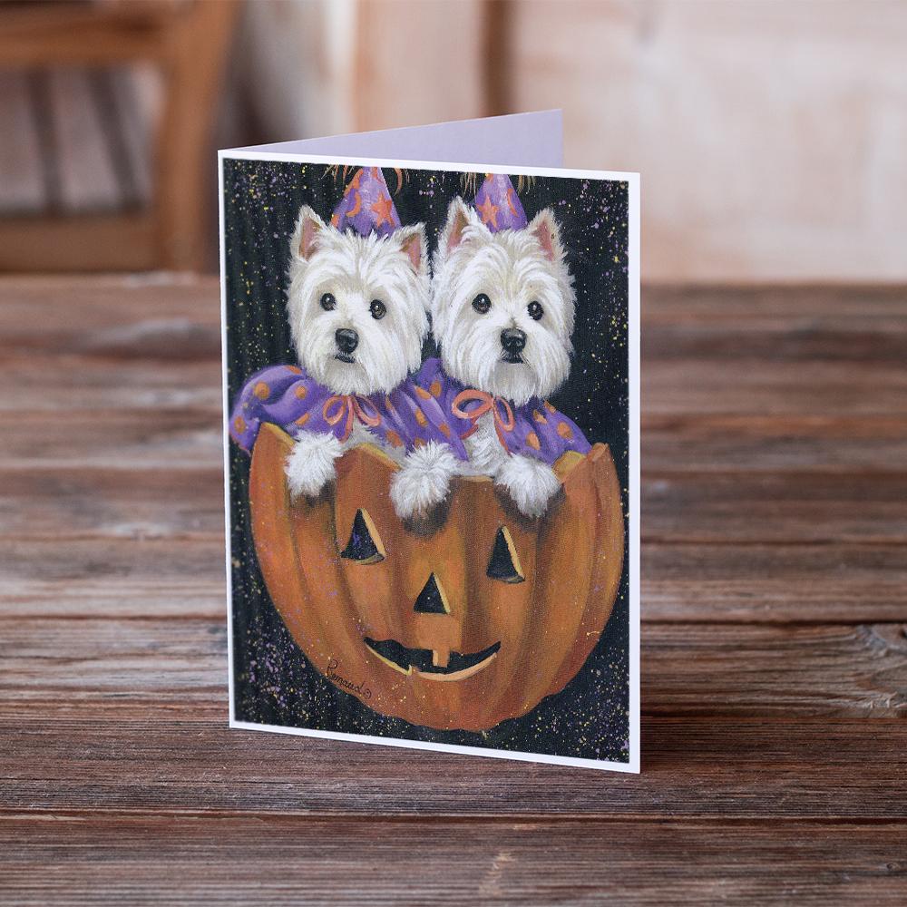 Westie Halloween Pumpkin Ride Greeting Cards and Envelopes Pack of 8 - the-store.com