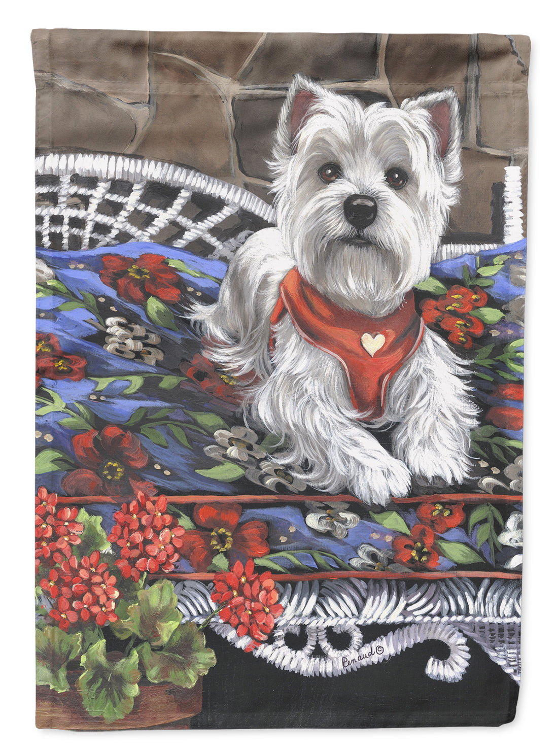 Westie Hannah Mae Flag Canvas House Size PPP3206CHF  the-store.com.