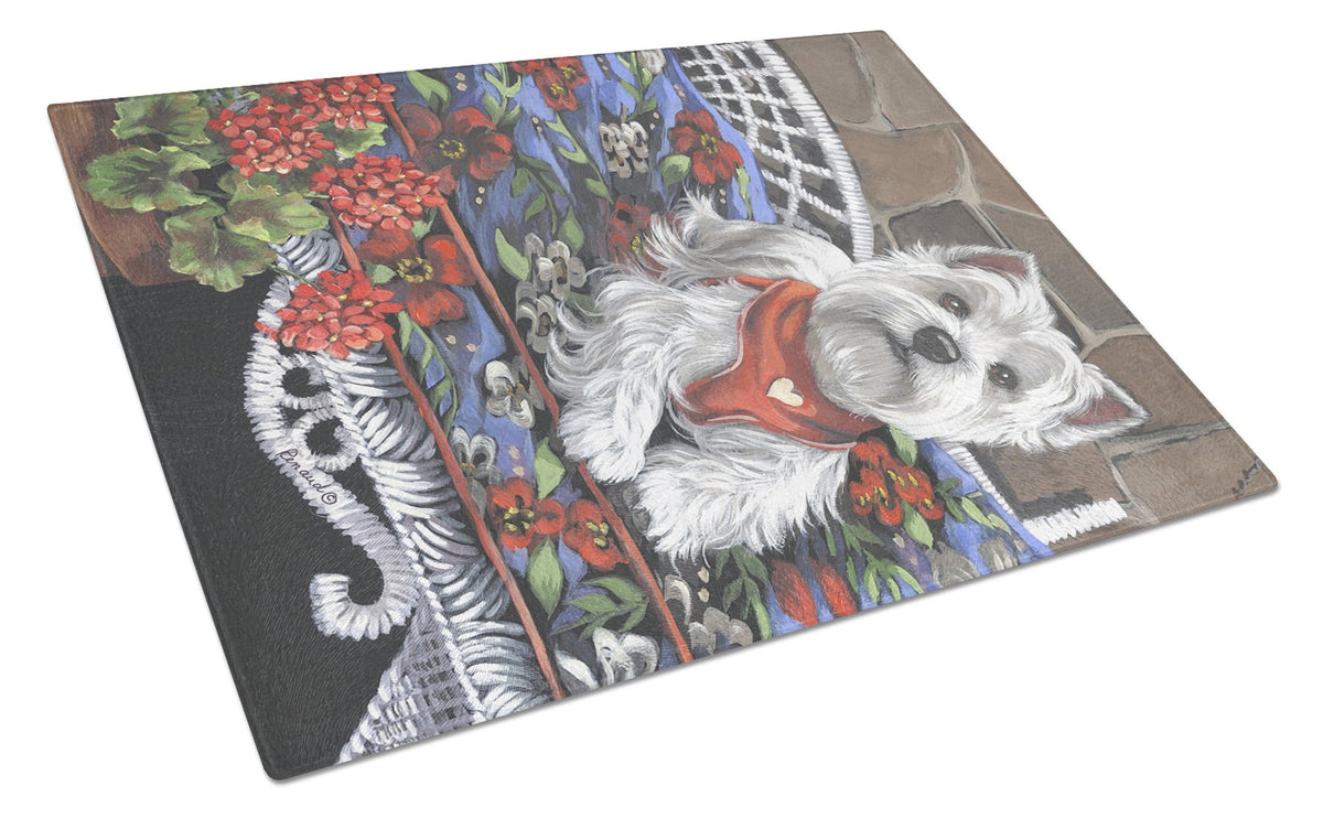 Caroline's Treasures Westie Hannah Mae Glass Cutting Boards – Durable, Decorative Kitchen Art Large PPP3206LCB
