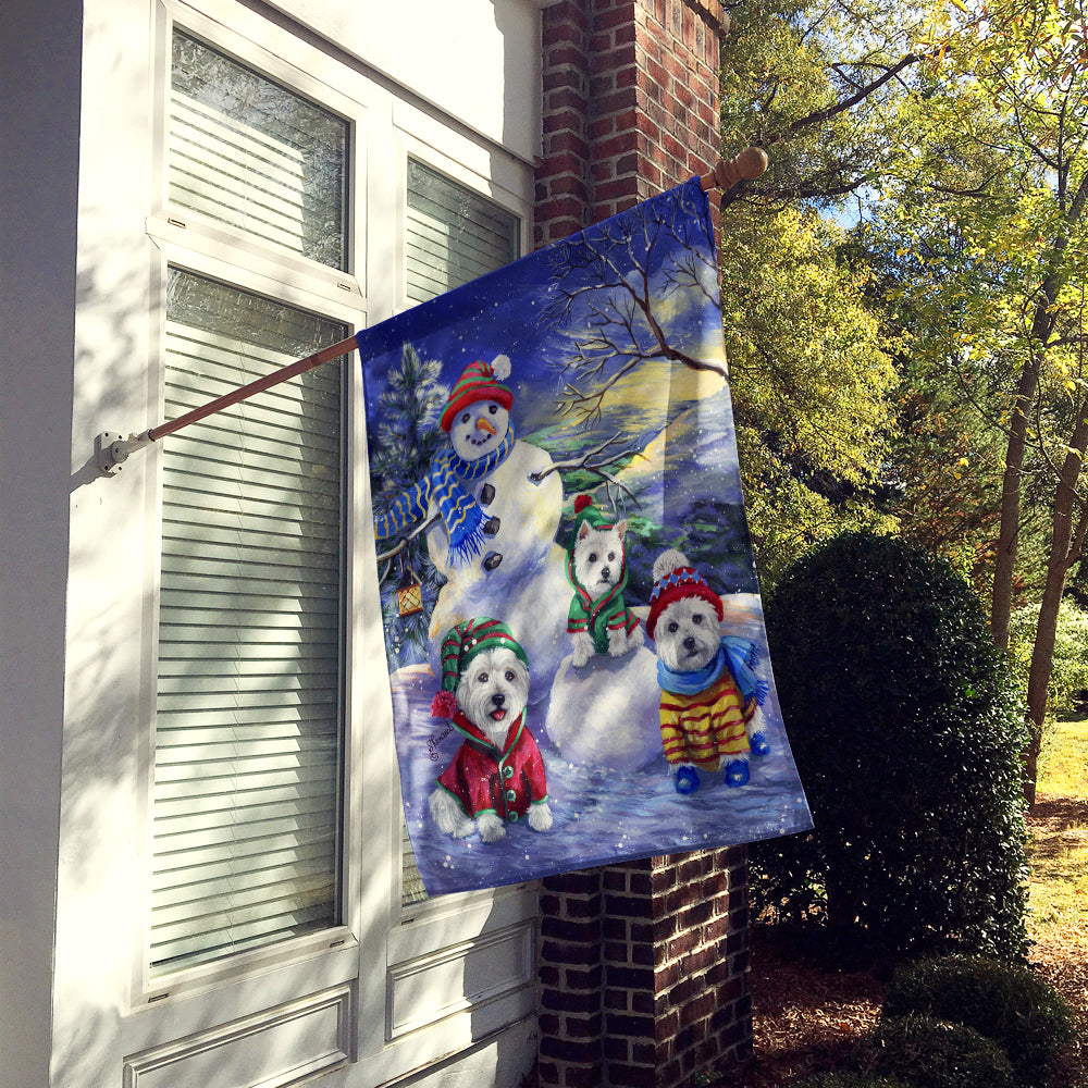 Westie Holiay Snowballs Flag Canvas House Size PPP3208CHF  the-store.com.