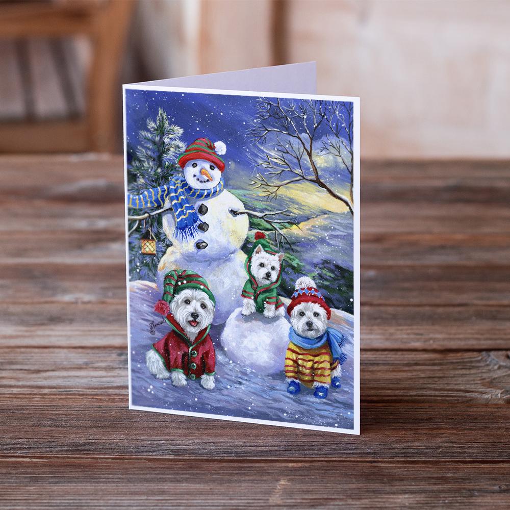 Caroline's Treasures Westie Holiay Snowballs Greeting Cards - Blank Note Cards – 8-Pack of Artist-Designed Cards with Envelopes
